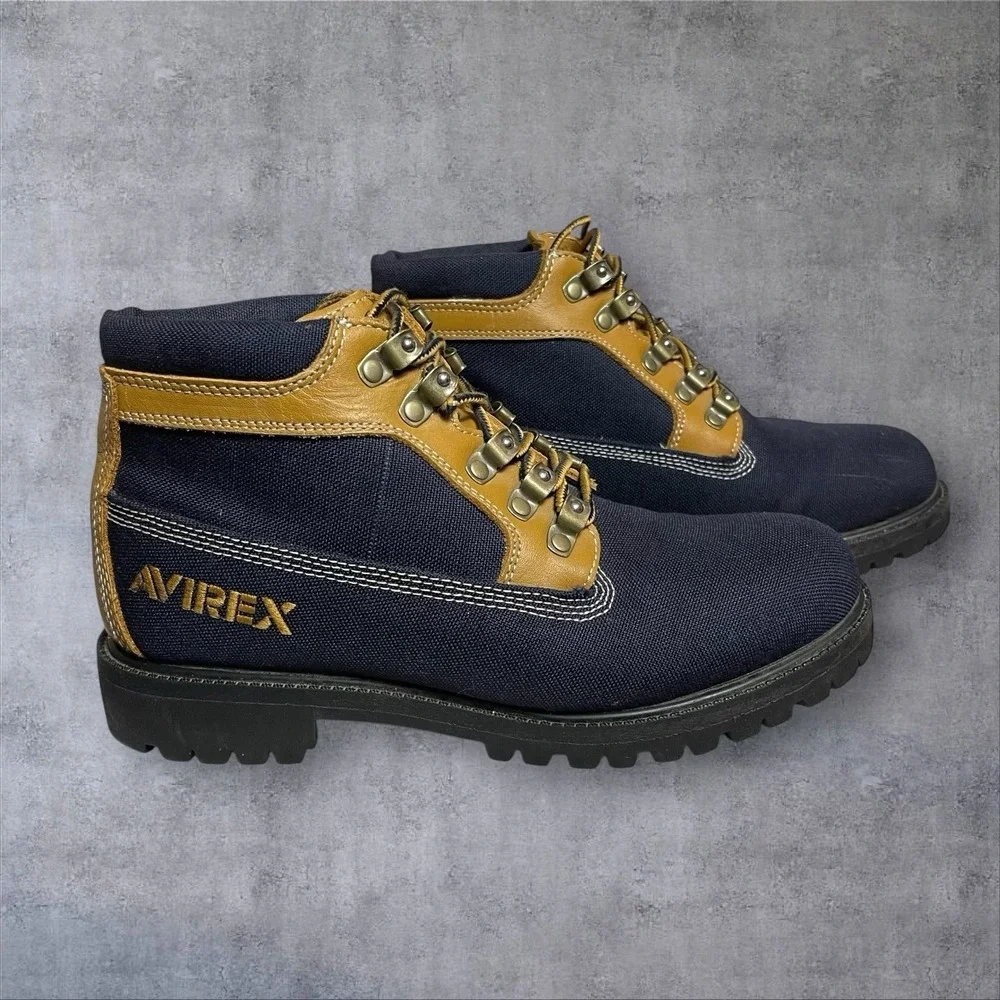 Vintage Avirex Lace Up Chukka Boots Mens‎ 8 Y2K Grunge Hip Hop Leather Canvas