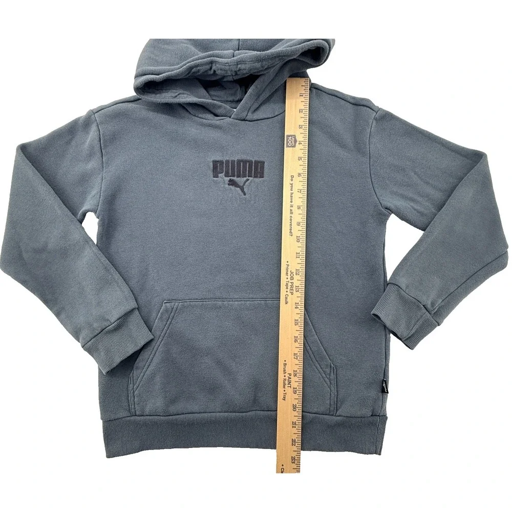 Puma Hoodie‎ Youth Large Blue Pullover Sweatshirt Logo Kids 14/16 Fits Womens XS