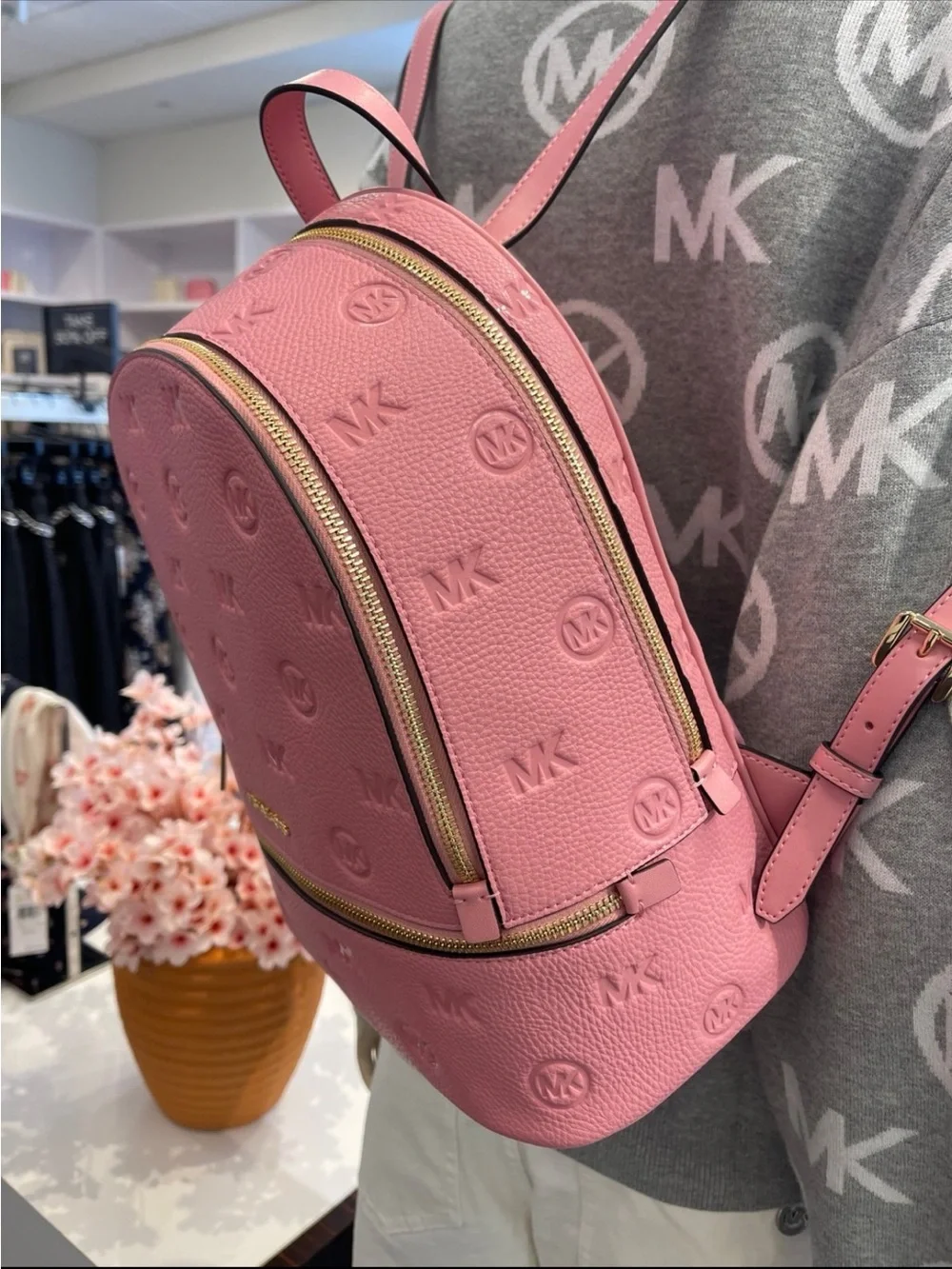 Michael Kors pink embossed
