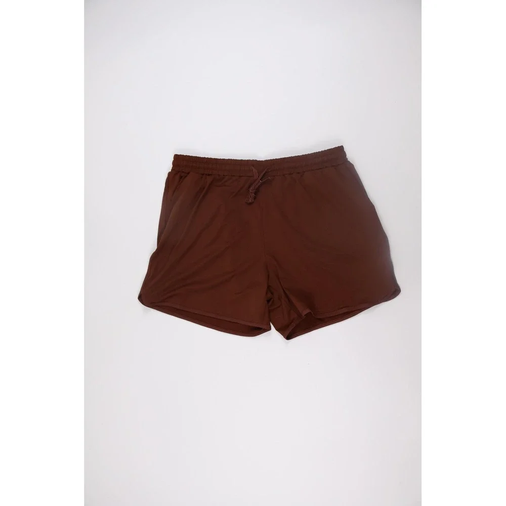 The Back Forty Womens Shorts Athletic Lounge Brown Solid 2XL Excellent