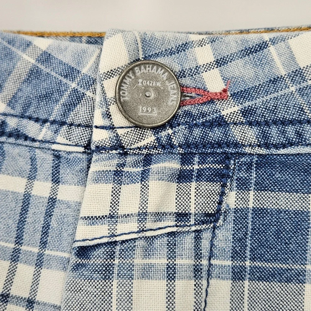Tommy Bahama Shorts Mens 38 Plaid Casual Blue White Preppy‎ Casual