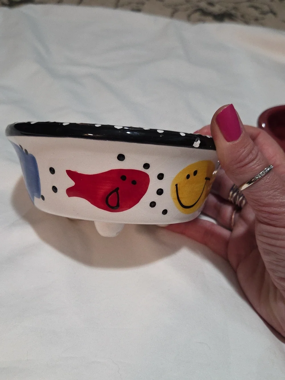 3 Cute Ceramic Cat Food Bowls