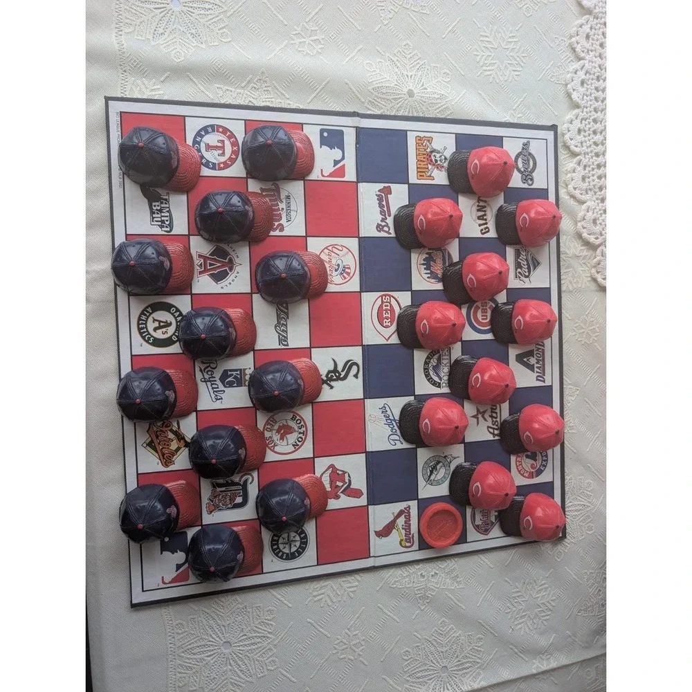 MLB Cincinnati Reds Checkers Game 2002 Mini Helmet Pieces Incomplete Missing 1