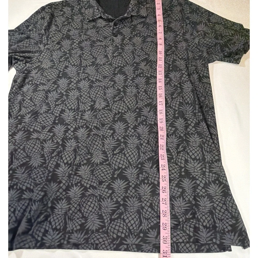 Travis‎ Mathew Polo Shirt Mens 2XL Pineapple AOP Golf Pima Off The Cape Preppy