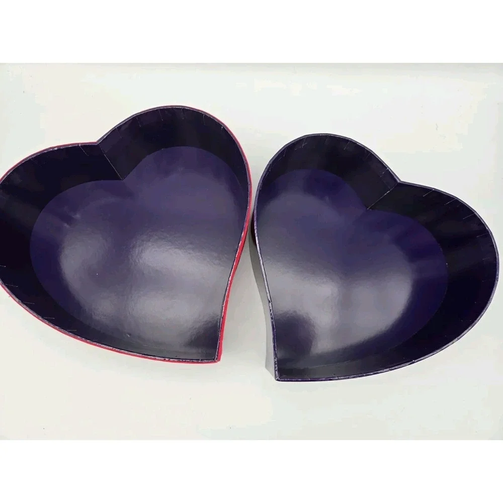 Vosges Chocolate Empty Box Red Purple Heart Flocked 8.5