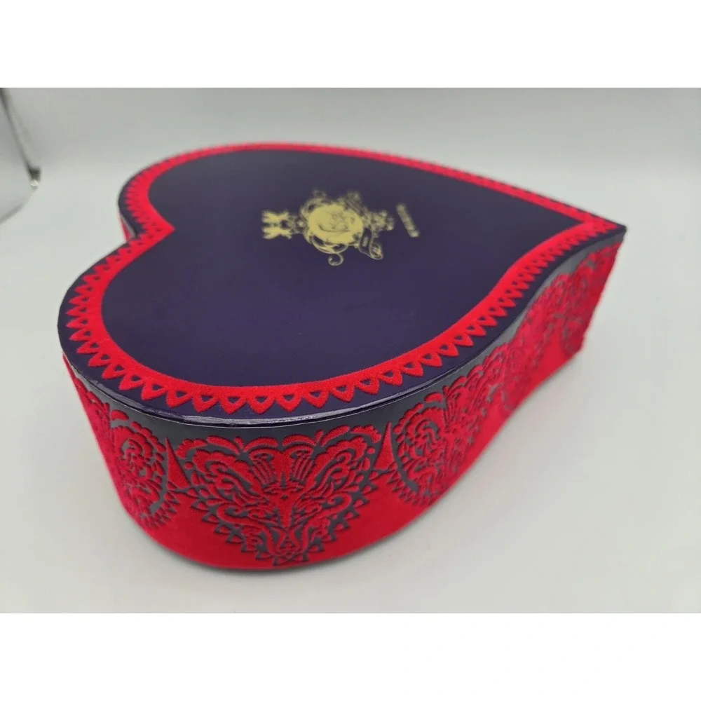Vosges Chocolate Empty Box Red Purple Heart Flocked 8.5