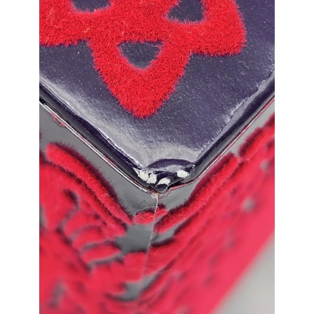 Vosges Chocolate Empty Box Red Purple Heart Flocked 8.5