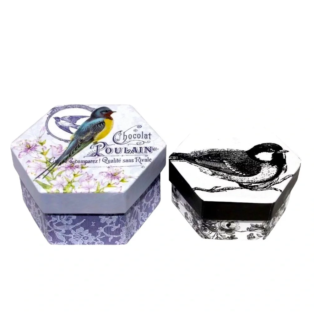 Poulain Purple Bird Trinket Small Gift Boxes, 2 ct