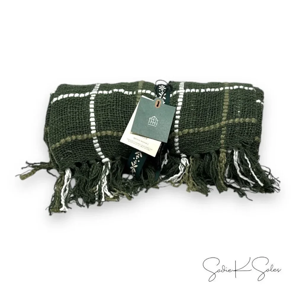 Plaid Woven Throw Blanket‎ Green - Hearth & Hand Magnolia Christmas 2024