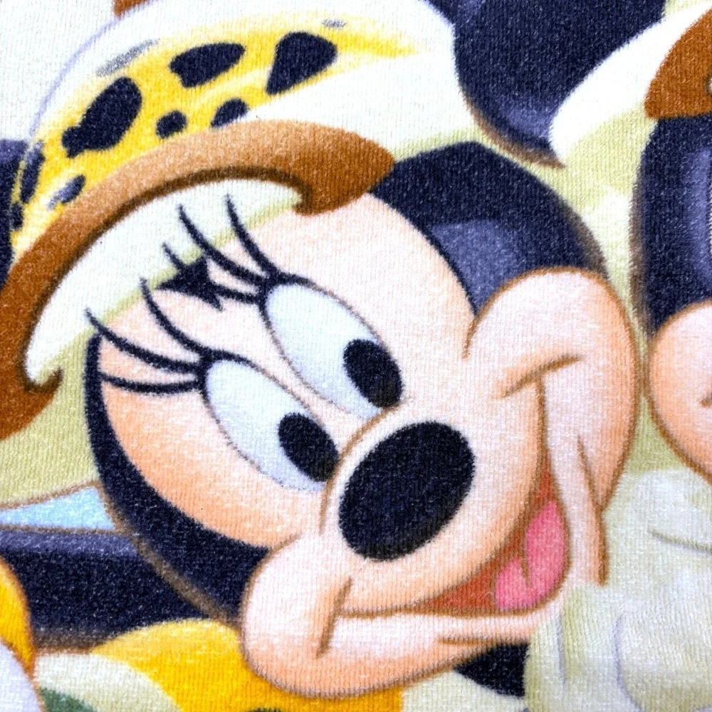VTG Disney Parks Animal Kingdom Oversized Heavy Weight Beach Towel Fab 5 Mickey