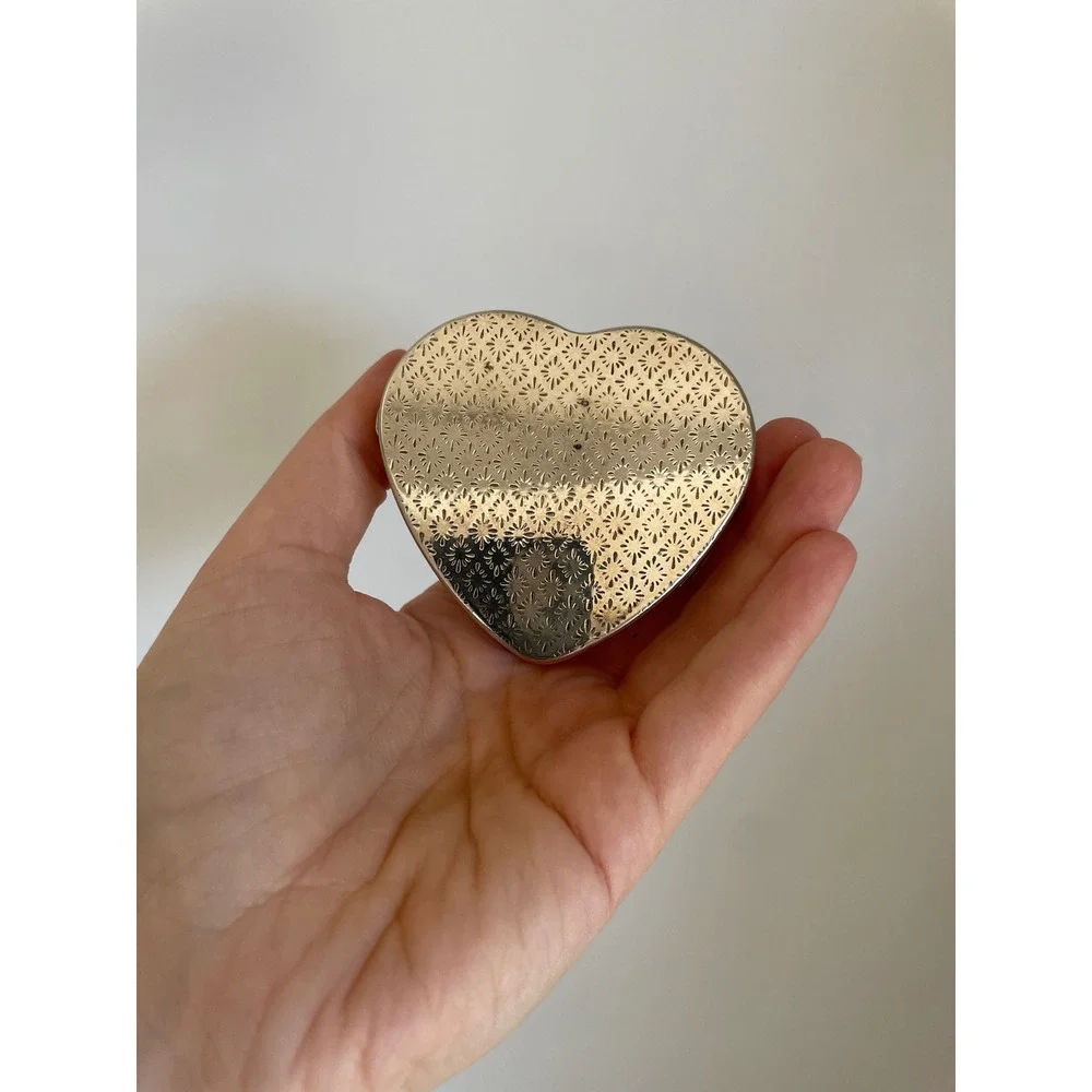 Vintage Heart Shaped Trinket Jewelry Box, Mirror‎ Lined, Buckingham Palace
