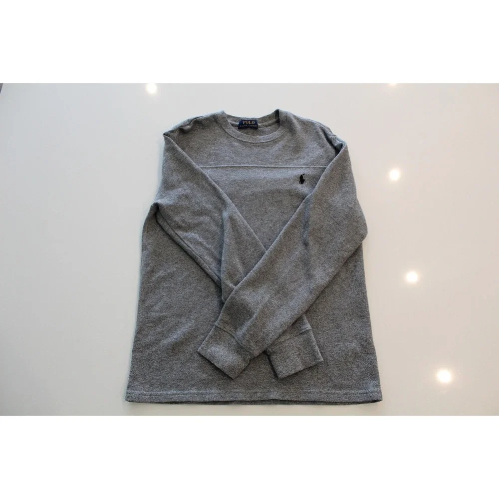 Polo Ralph Lauren Men's‎ Sweater Gray Crew Neck 100% Cotton Size M