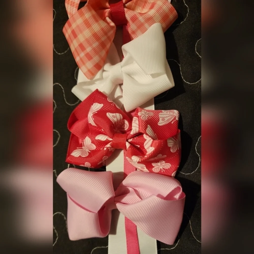NEW Girl's Hair Bow Accessories 7‎ Piece Set