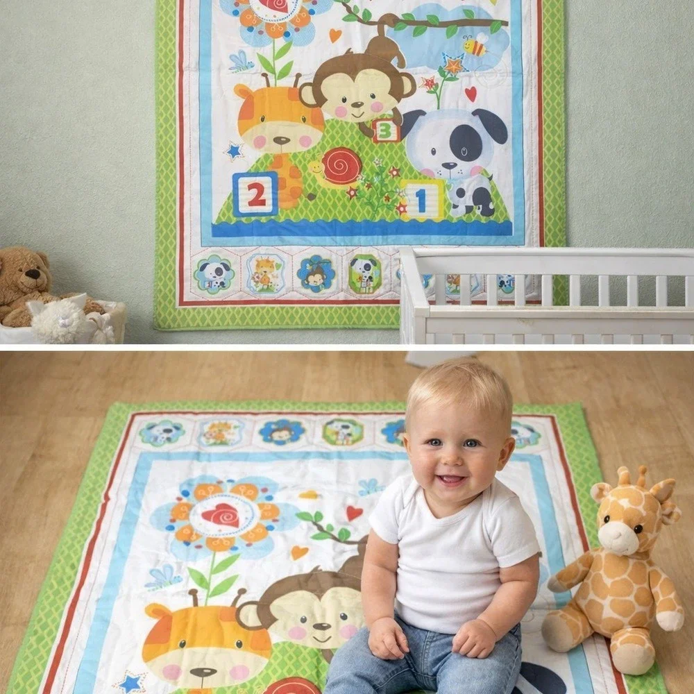 Vintage Handmade Baby Quilt‎ Wall Hanging 36