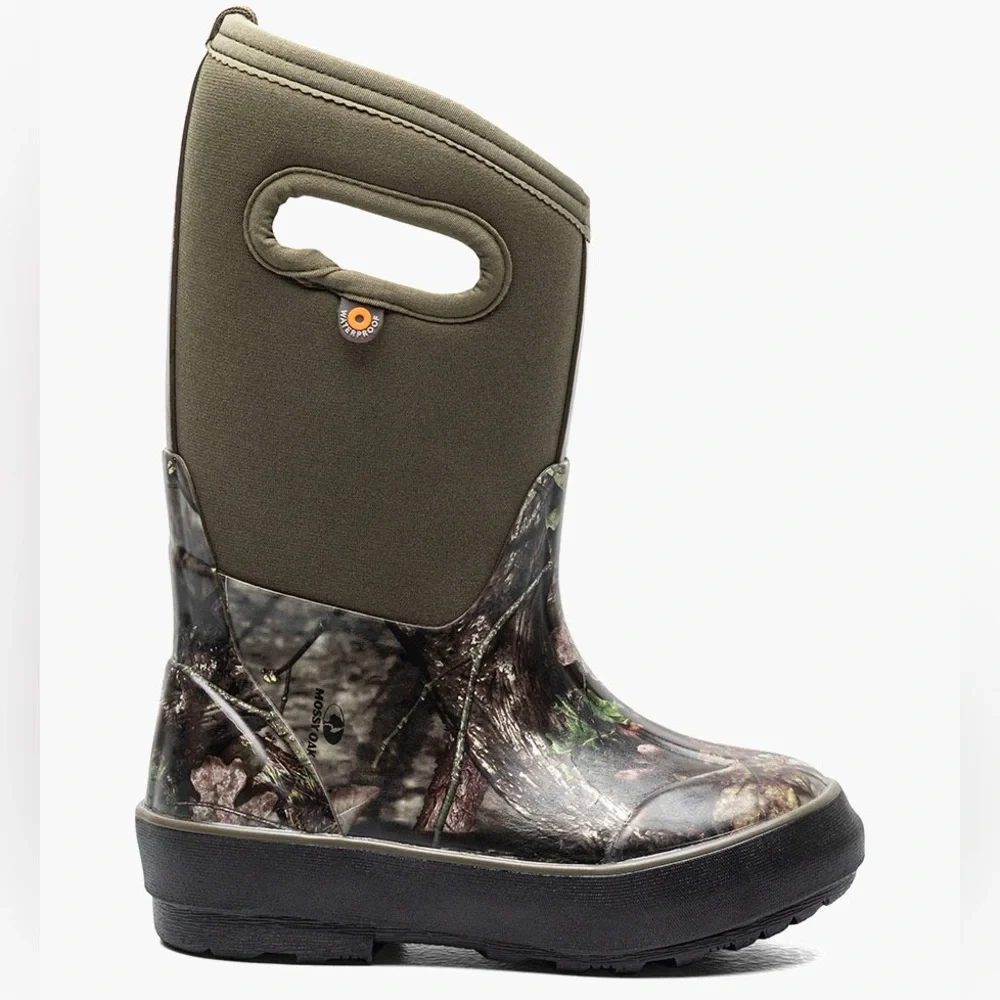 NEW! BOGS x Mossy Oak Classic II Rain Waterproof Boot Pull On Green Boy's Size 7