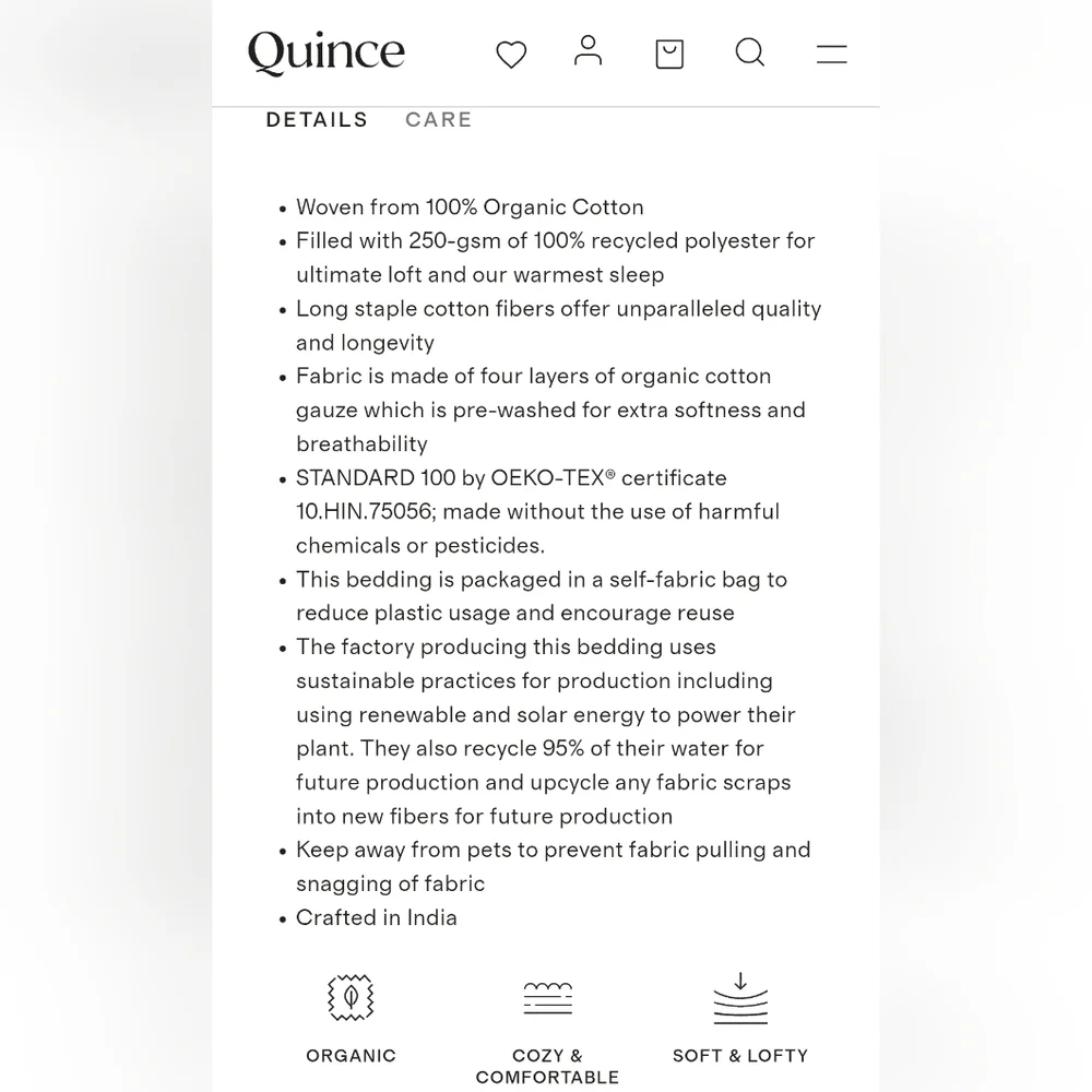 Quince bedding can