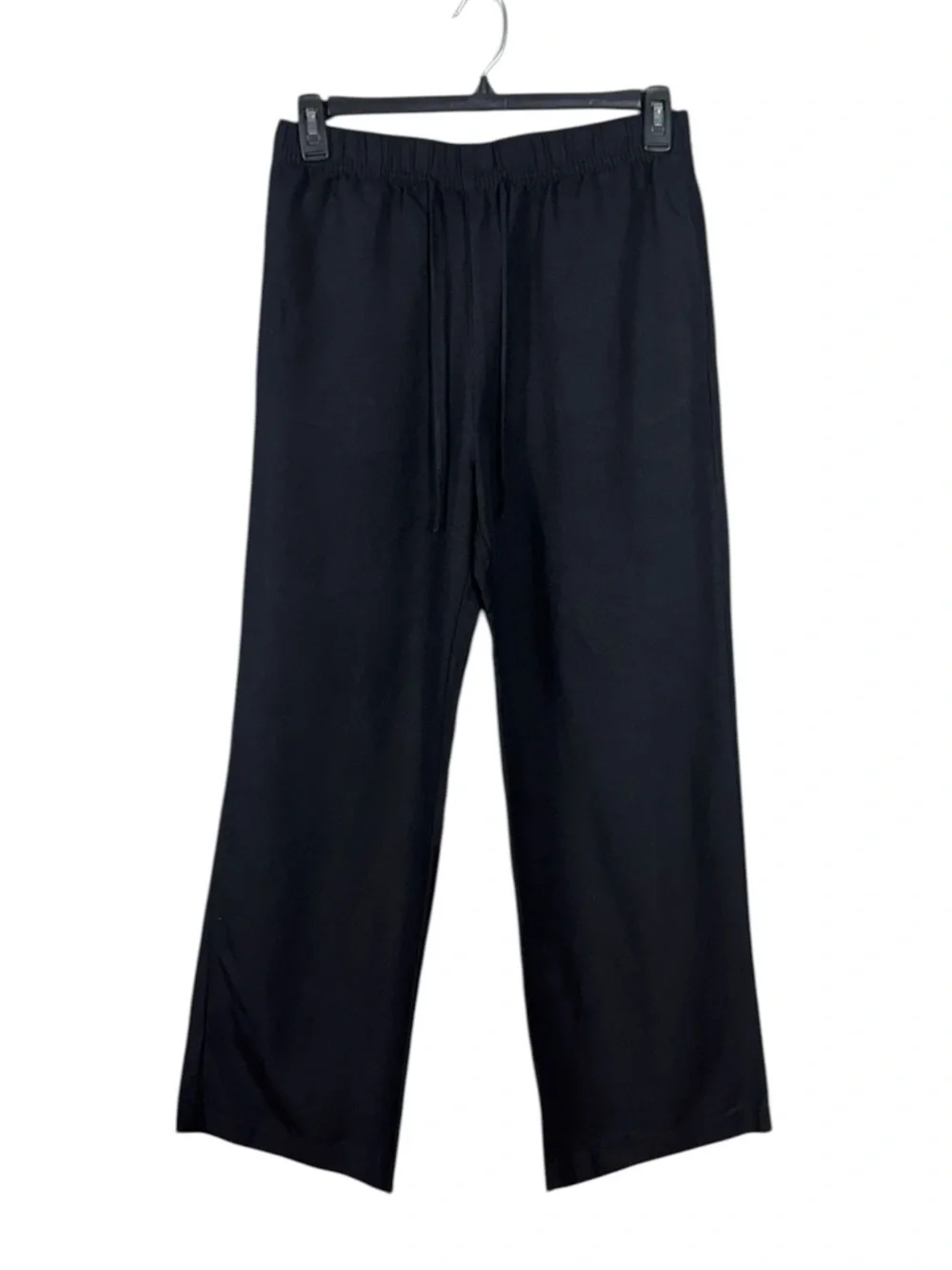 H&M Womens Linen Wide Leg Pants Medium Beachy Bohemian Coastal Minimalist Black