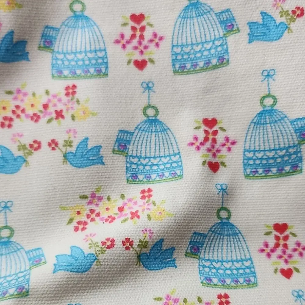 PINK LINING |‎ Yummy Mummy Cream and Brown Floral Blue Birds Baby Diaper Bag