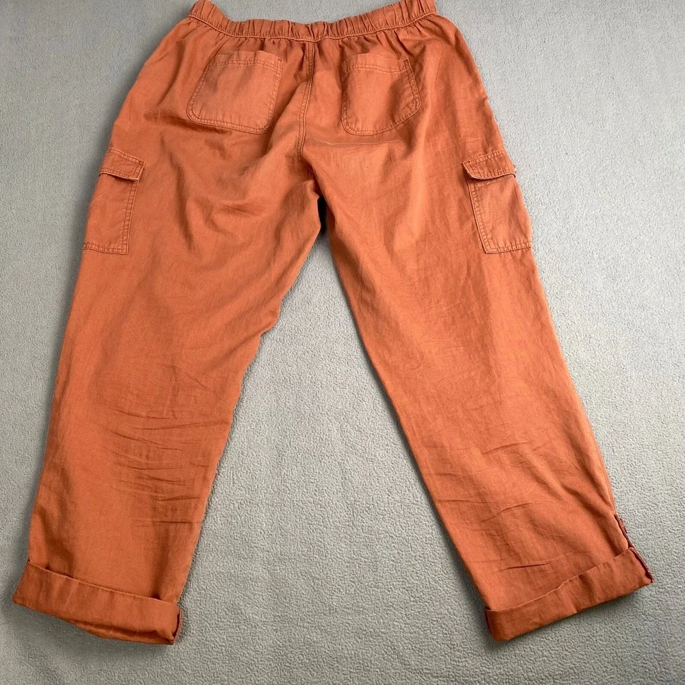 TRUTH+THEORY Women's Size XL Brick,Lightweight Cargo Cropped Pants,Elastic Waist
