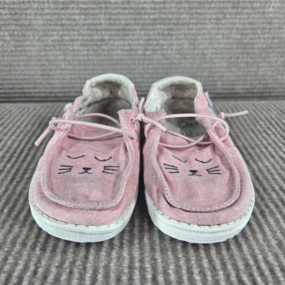 Hey Dude Toddler 9 Pink Wendy Sparkle Kitty Cat Slip On Loafers 160025068