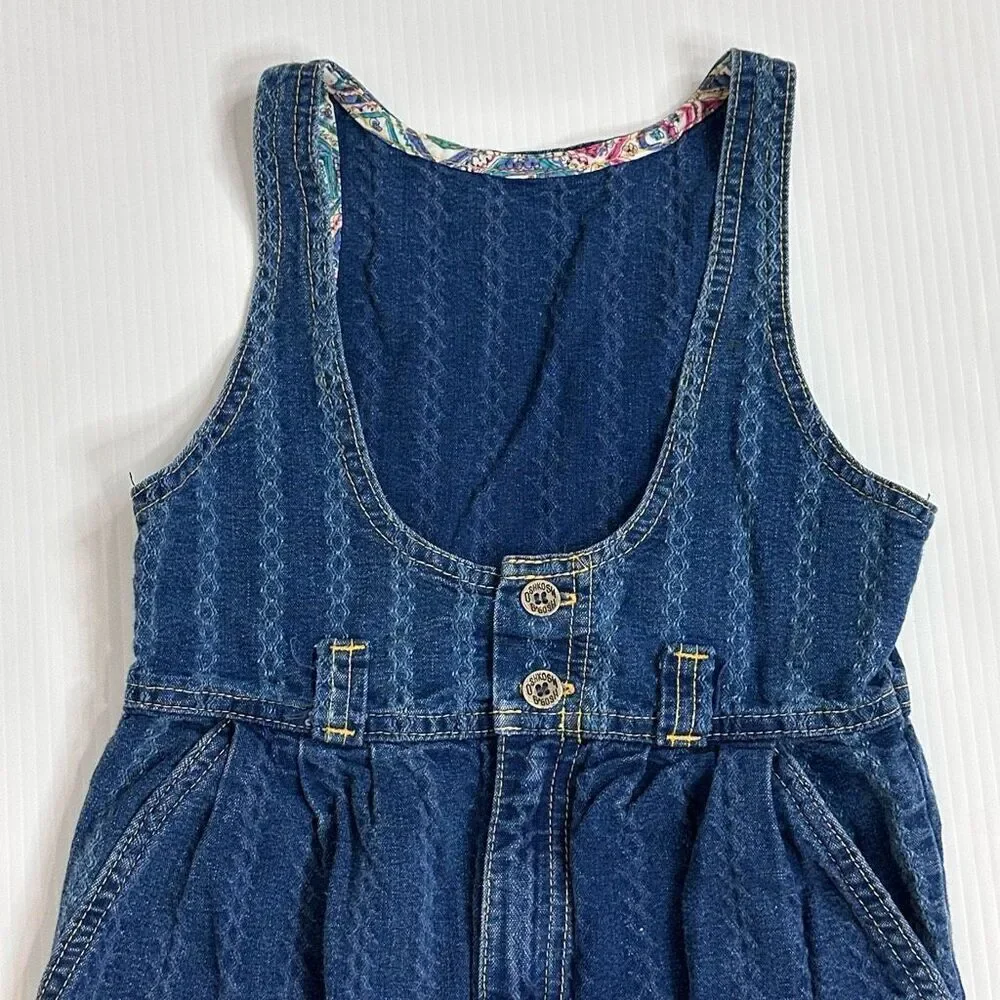 Vintage OshKosh B’gosh Girls Denim Overalls 6 USA Made 90s Stripe Cute Americana