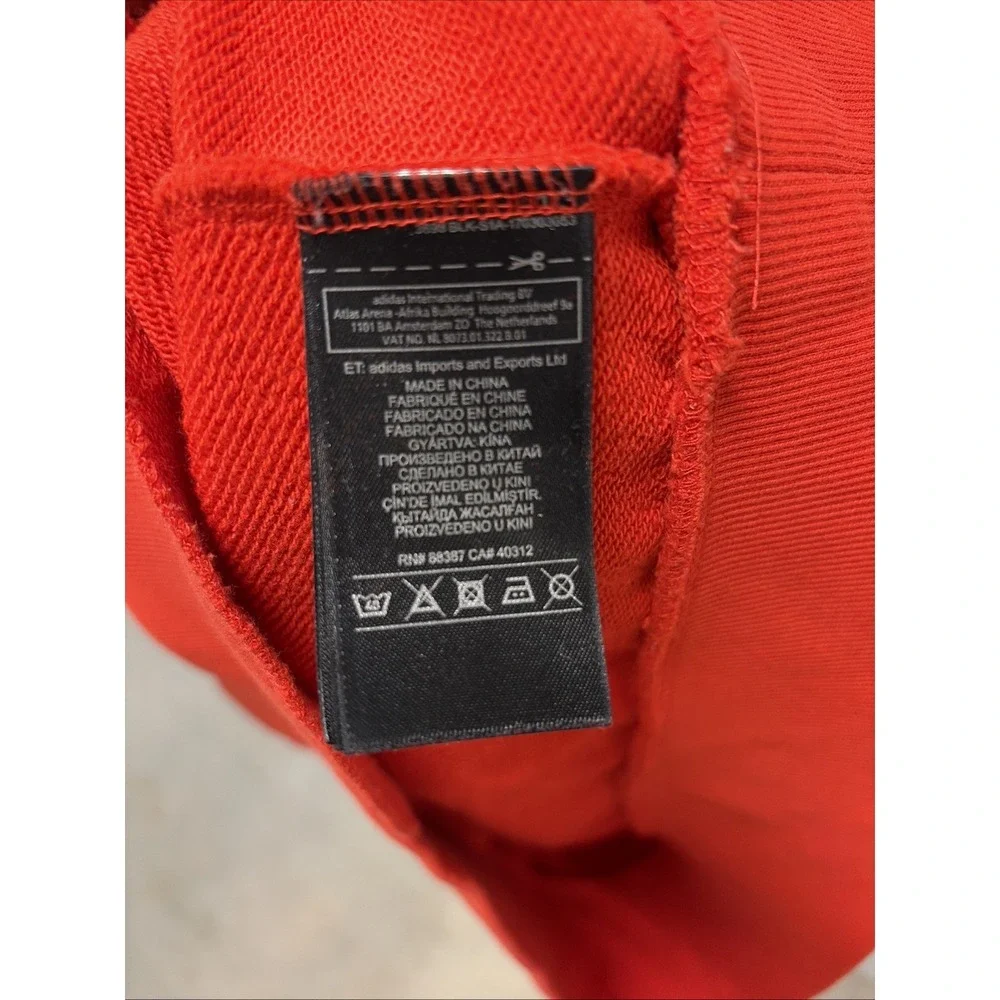 Gosha Rubchinskiy x Adidas 2017 red hoodie hooded top pullover big logo men's XL