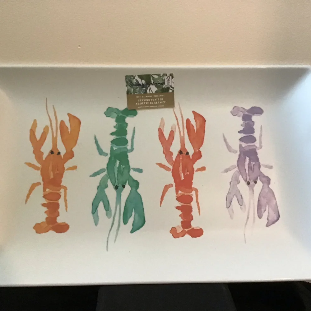 Tommy Bahama‎ Melamine Serving Platter 4 Lobster Watercolor Design