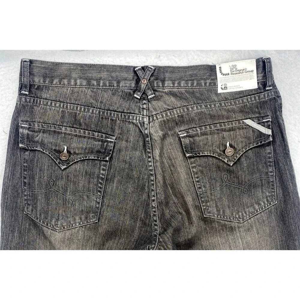 LRG Lifted Research Group Men's 38x34 Black Jeans VTG Y2K Skate Baggy Straight
