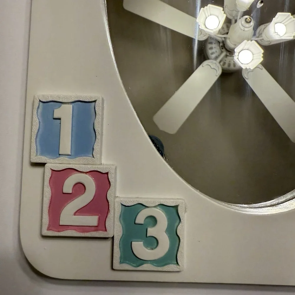 Homco Mirror Baby Nursery Decor ABC White‎ Blue Pink Bow Balloons Pastel Cottage