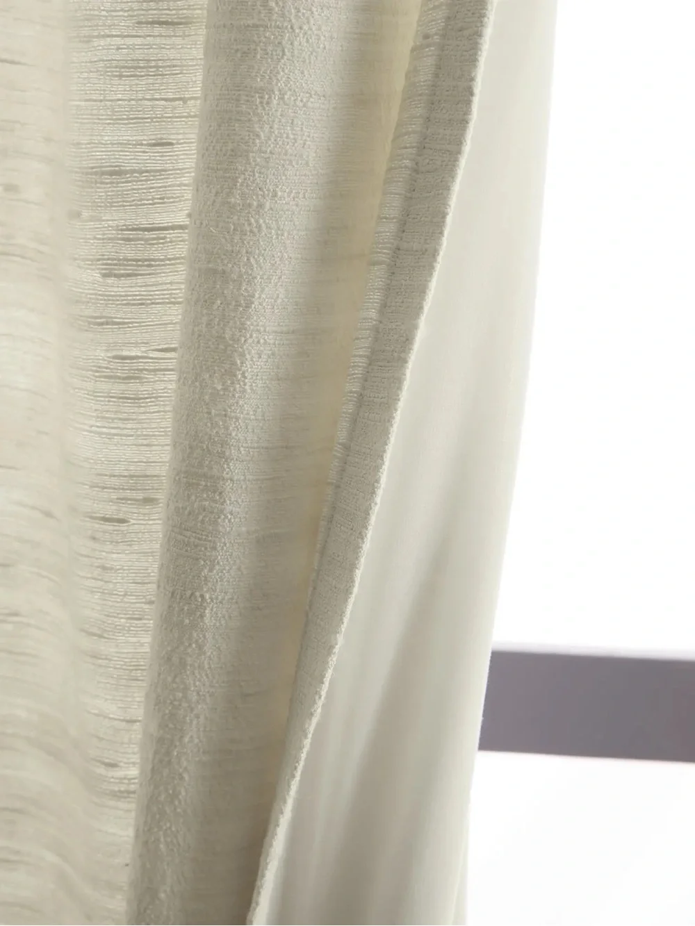 NWT QUINCE Set Of 2 48x96 Raw Silk Curtains Ivory 9075