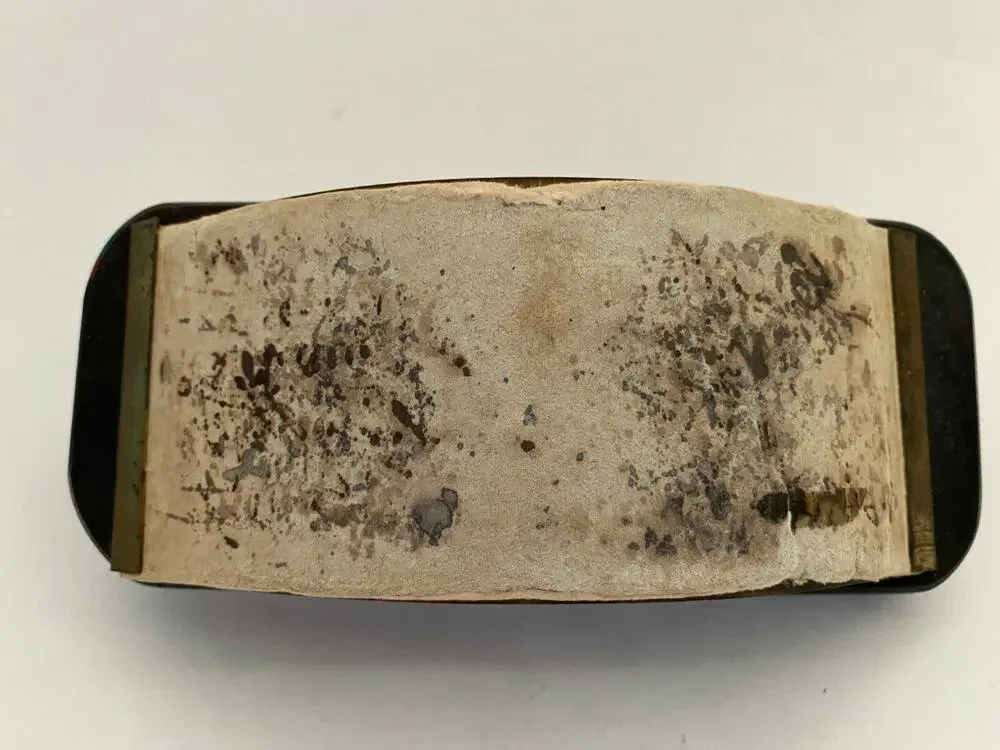 Vintage Antique Curved Hand Held Ink Blotter Brass Bronze Handle Black Lucite