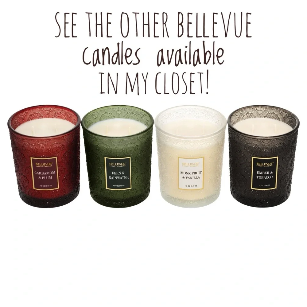 Bellevue Double Wick 12 oz Luxury Candle ~ EMBER & TOBACCO ~ New!