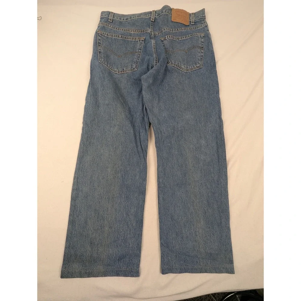 Levis 505 Regular Fit Straight Leg Jeans Mens 38x30 Med Wash Blue Y2K July 2000
