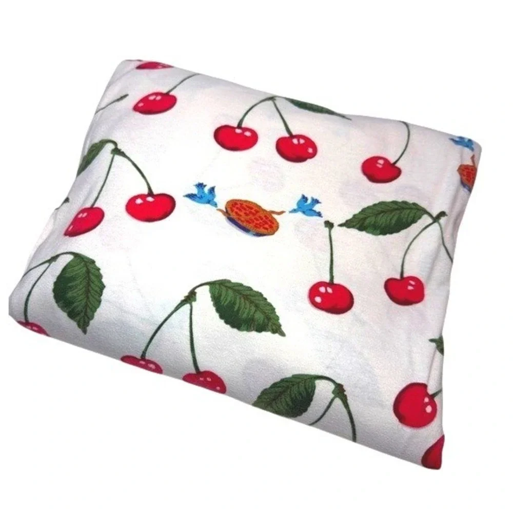 Nick & Nora Cherry Pie ONE Twin Flat Sheet‎ Jersey 100% Cotton Bright 2006 Retro