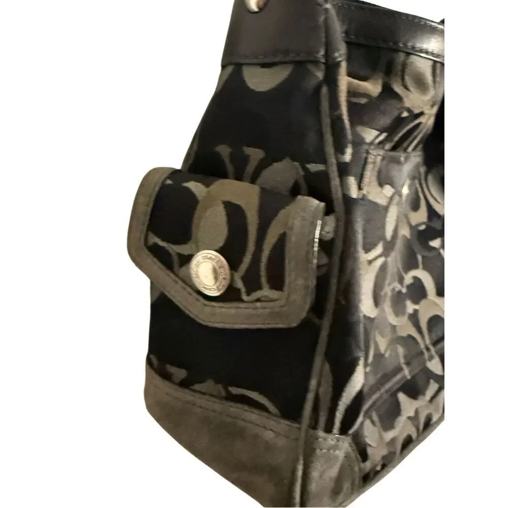 Coach Chelsea Optic Signature Suede Shoulder Bag Y2K
