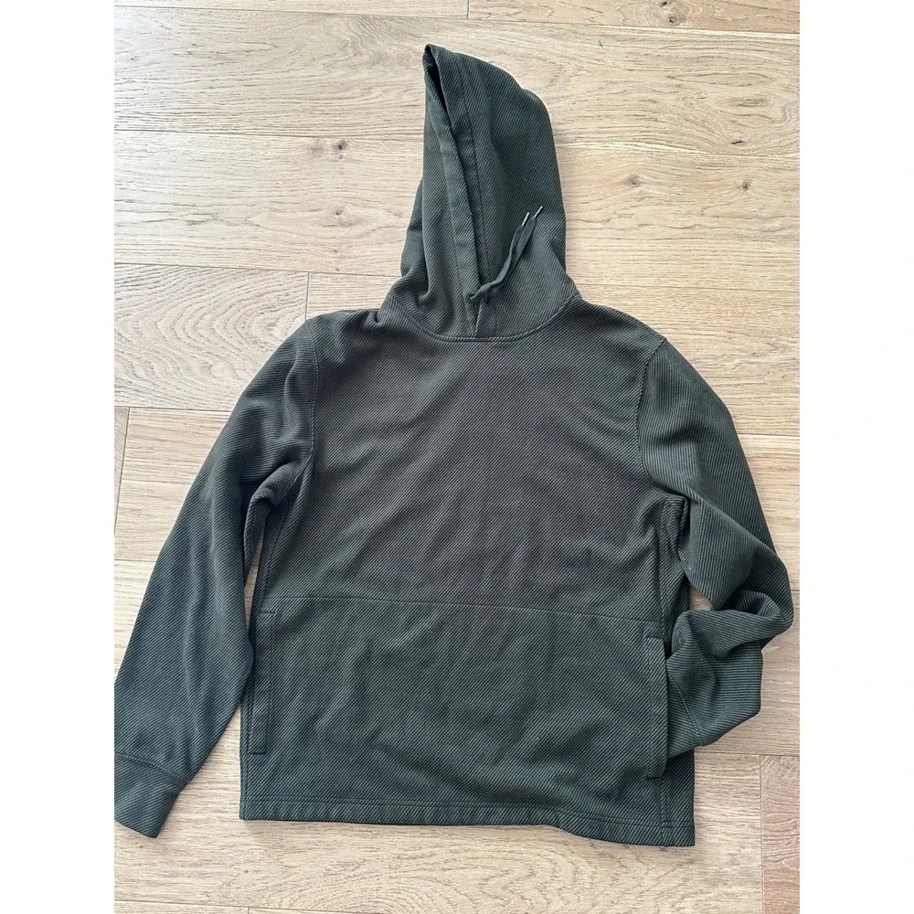 J. Crew‎ Textured Ribbed Knit Hoodie - Olive Green - Size M