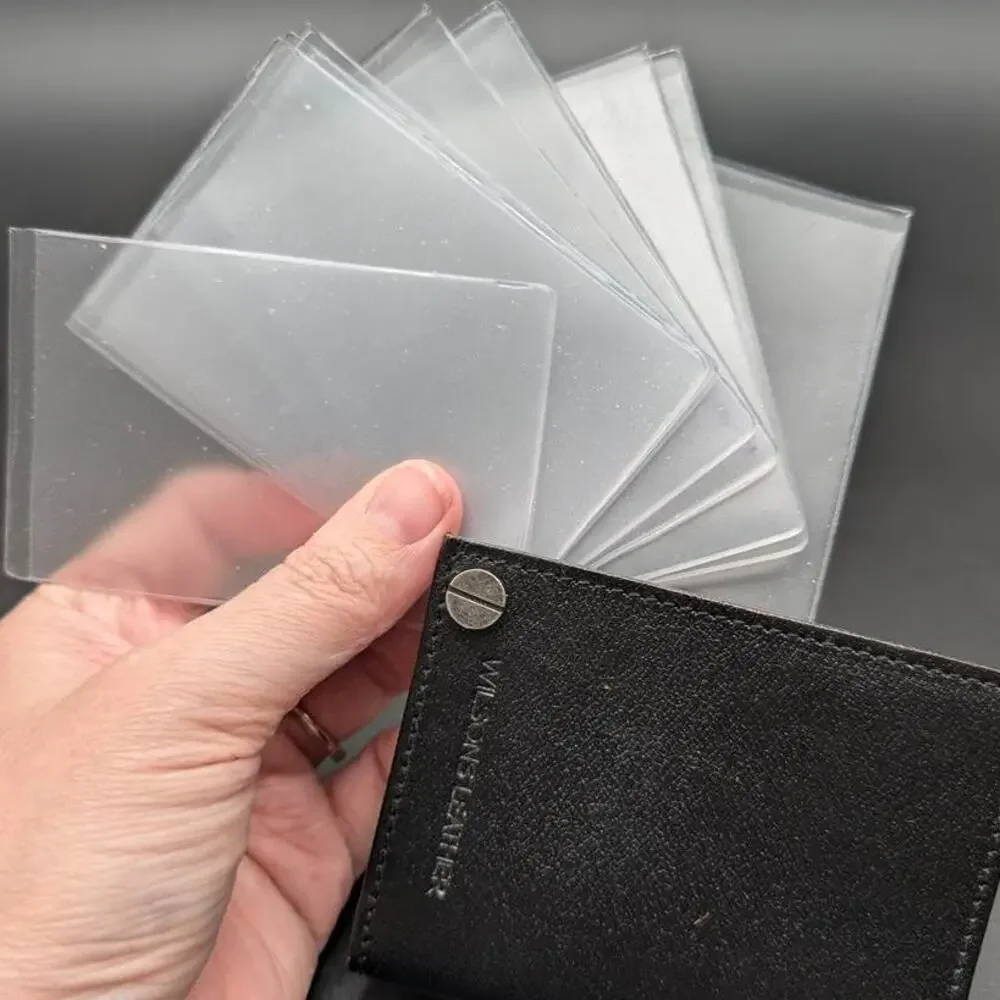 Wilsons Leather Card Holder Black with 10 Plastic Card Inserts Organizer Storage