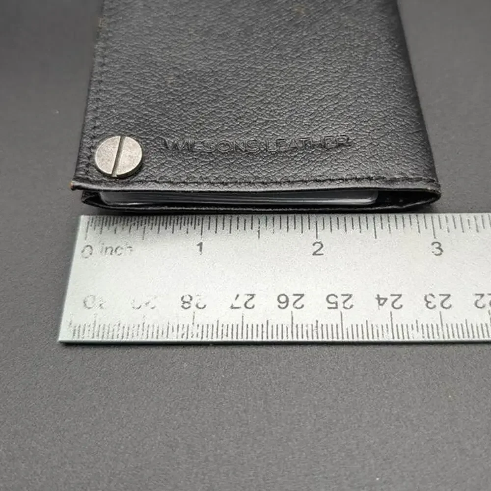 Wilsons Leather Card Holder Black with 10 Plastic Card Inserts Organizer Storage