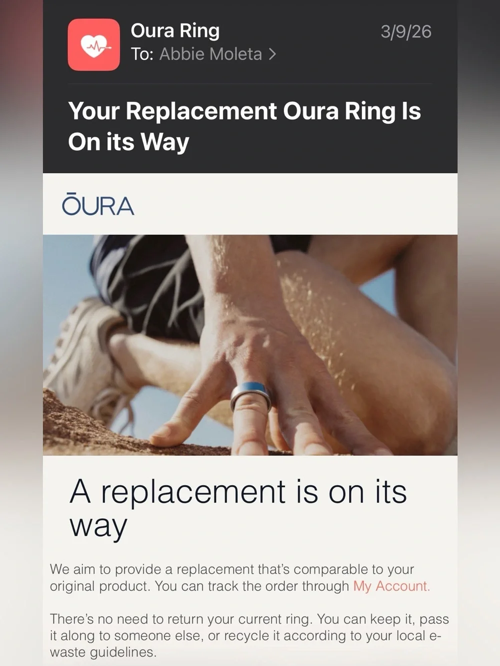 Oura smart ring