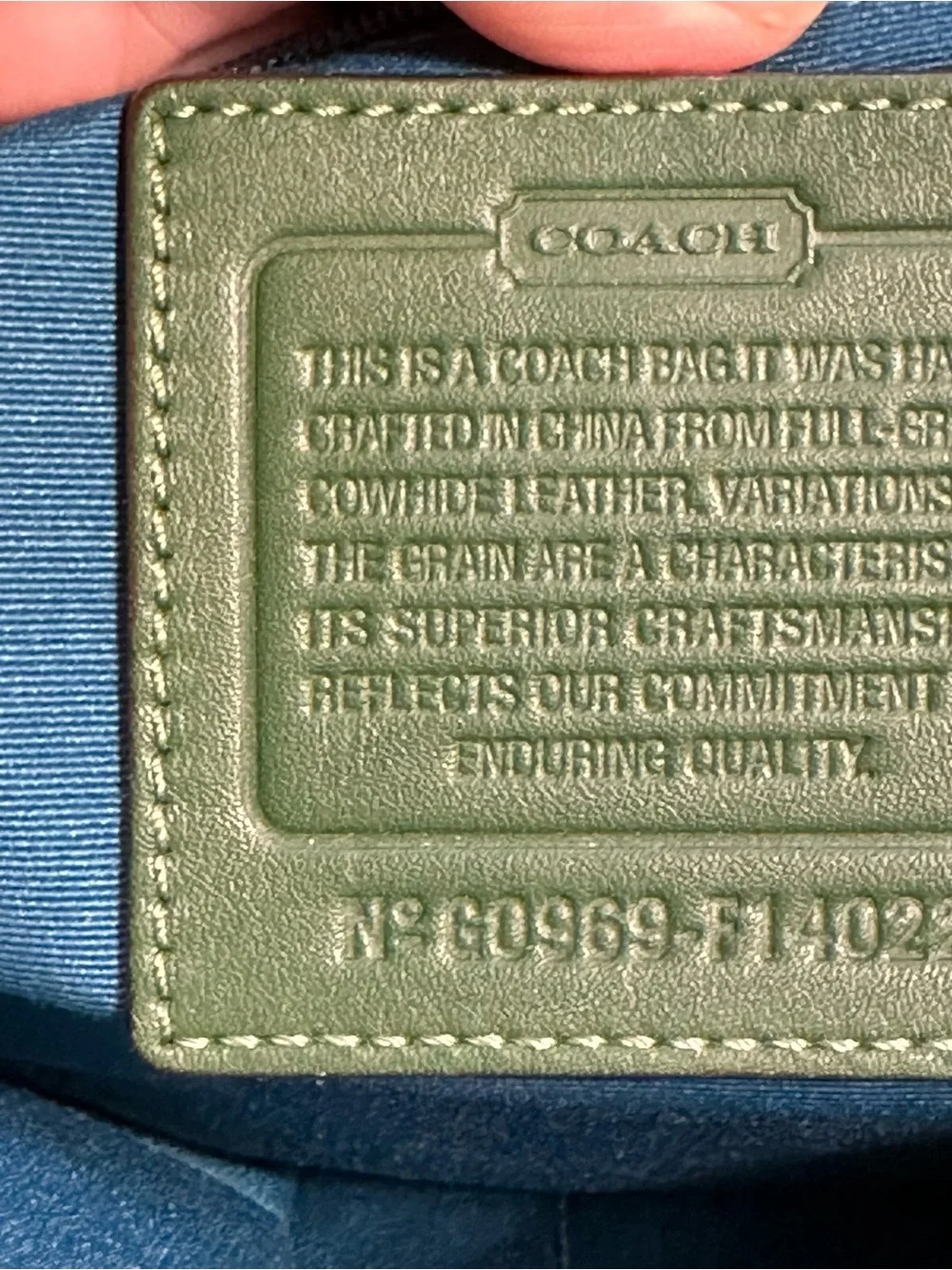 Coach Glossy Green Leather Tote with Gold Turnlock F14022