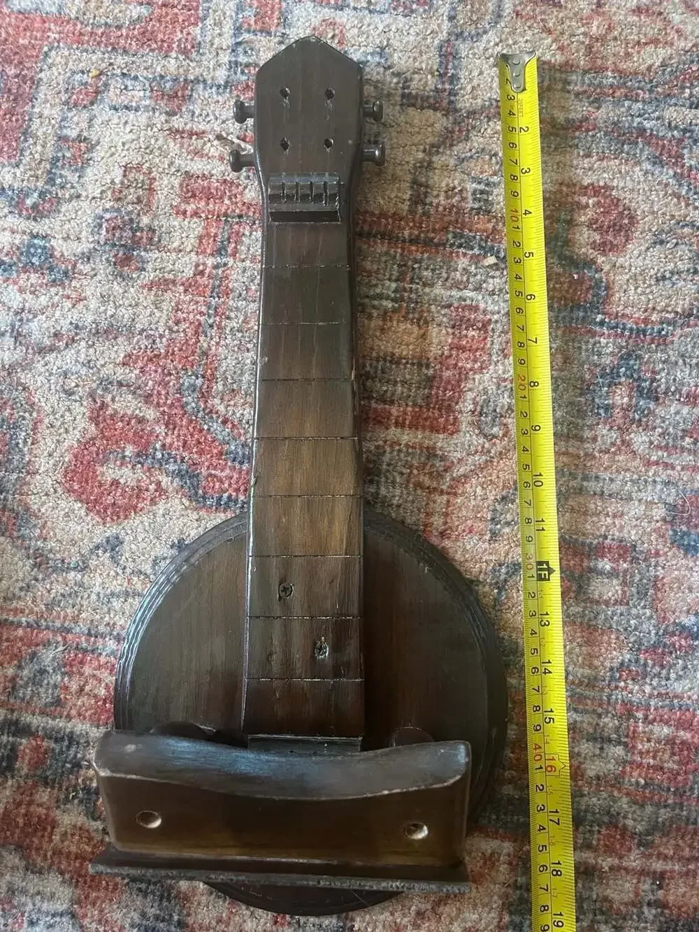 Vintage Handcrafted Wooden Guitar Shape Wall Mount Shelf