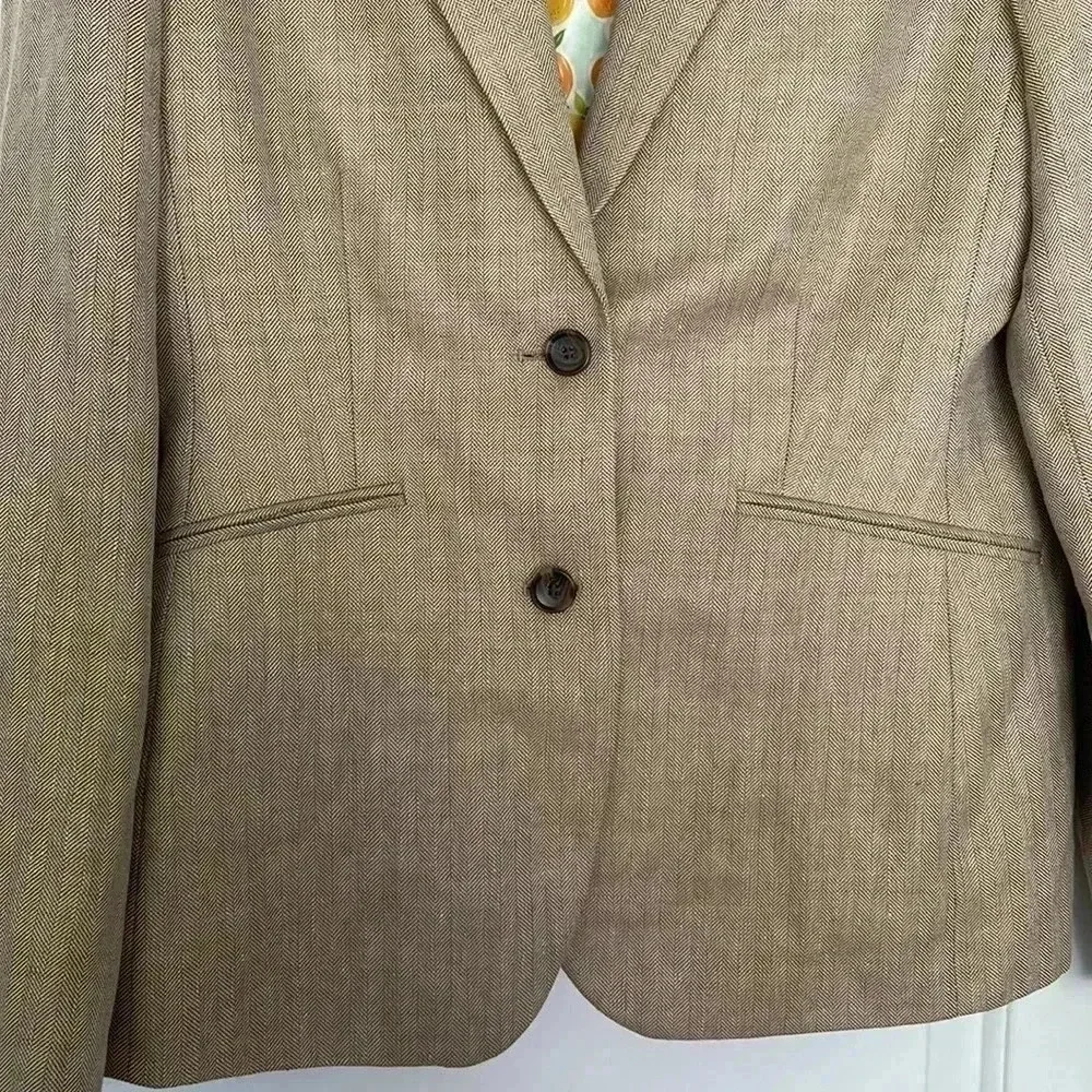 INDOCHINO Mens Blazer Sport Coat Jacket Linen/Wool Beige Tan Suit Jacket Sz P