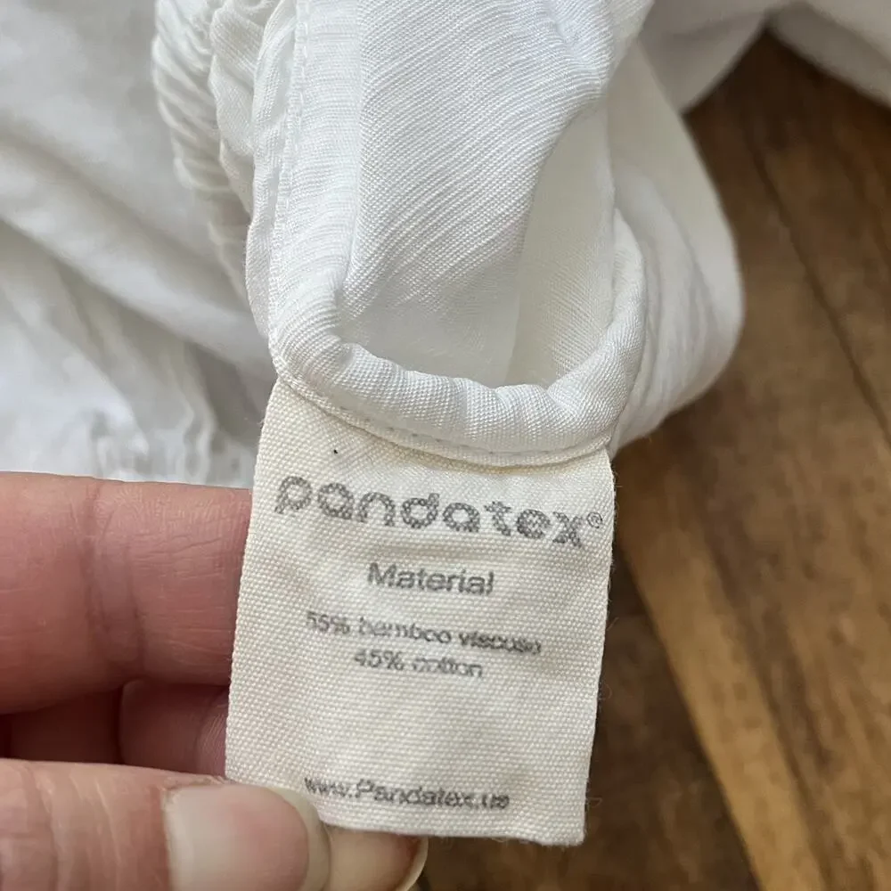 Pandatex Bamboo Cotton Blend Twin Fitted Sheet & Flat Sheet White