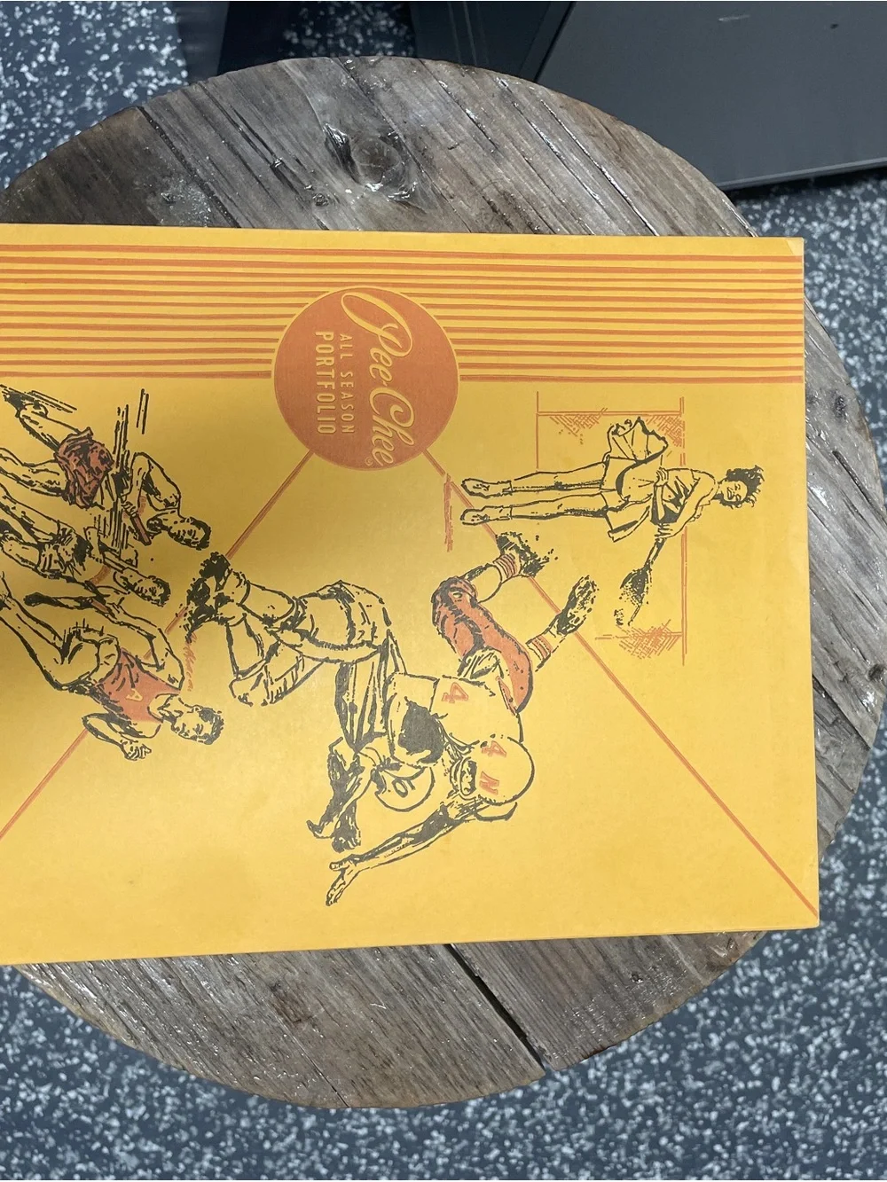 Pee Chee All Season Portfolio Folder - Yellow with Orange Print