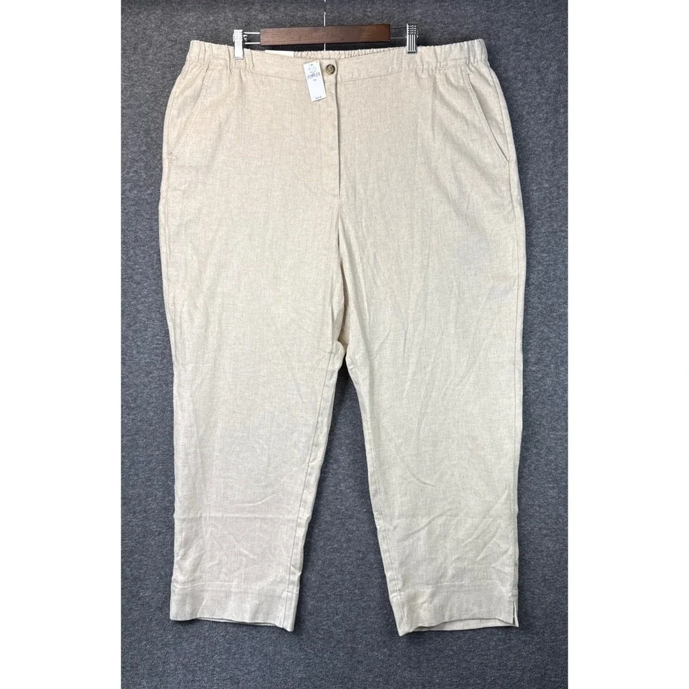 Banana Republic‎ Mens XXL Tapered High-Rise Ankle Pants Linen Blend Beige NWT
