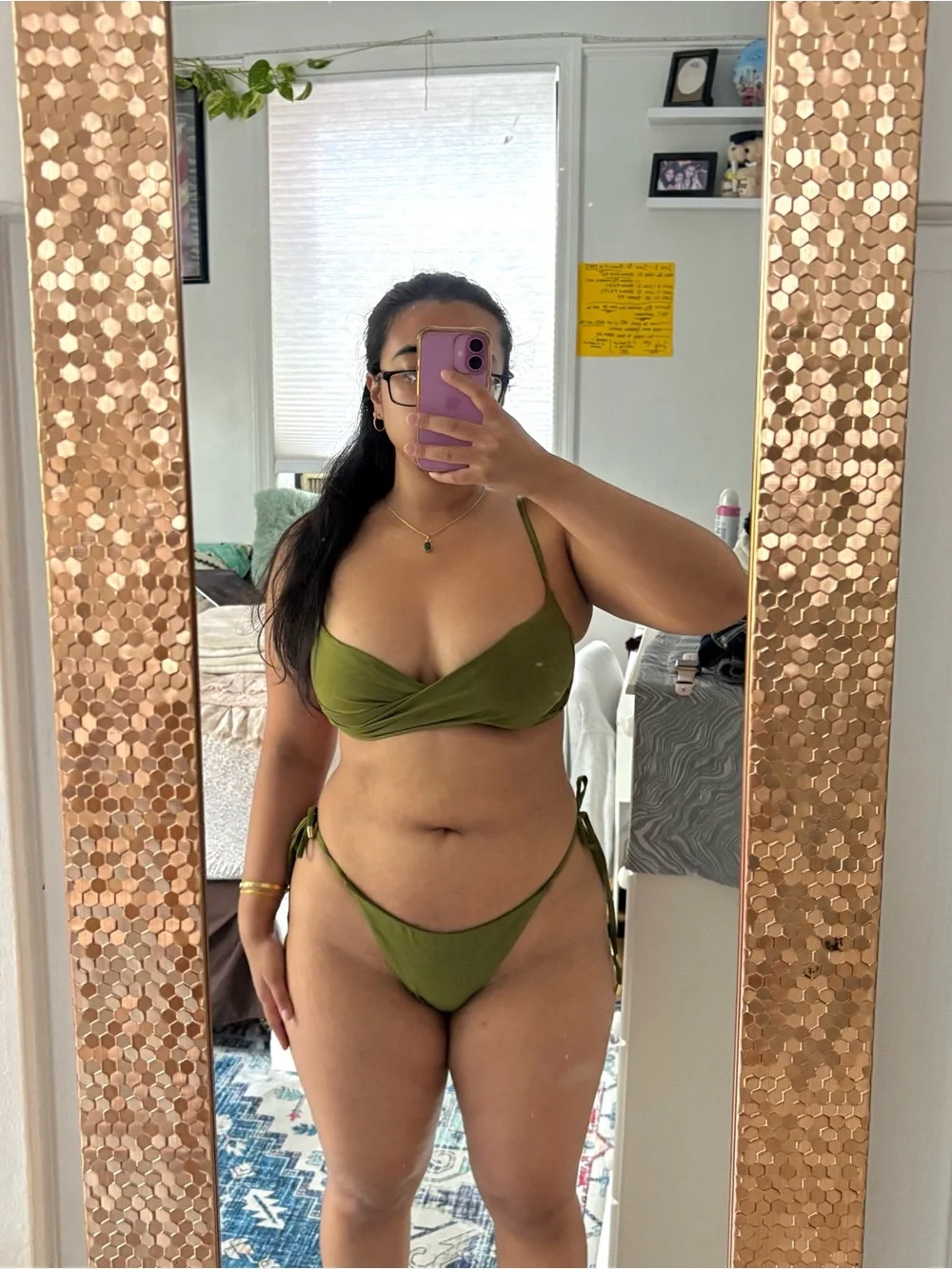 Monday Swimwear Olive Green Twist Bikini Set