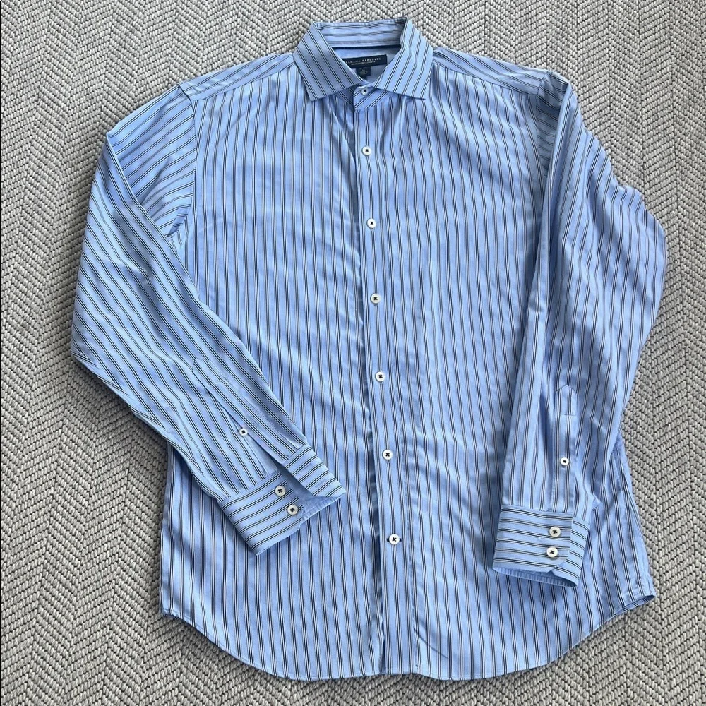 Banana Republic Light Blue Striped Dress Shirt