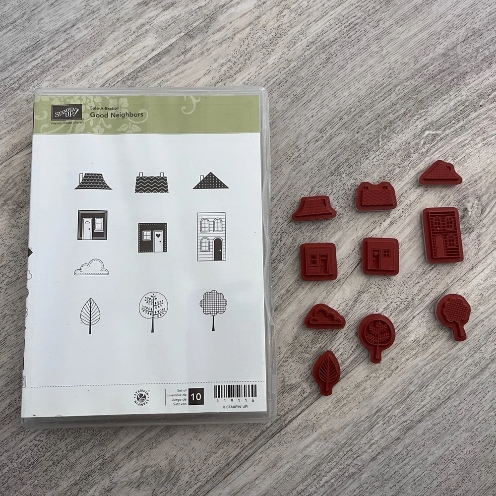Tiny houses Neighborhood houses stamps Stampin up