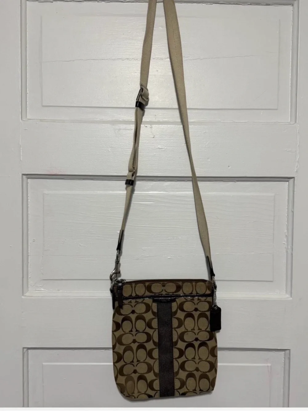Coach Heritage Stripe Swingpack Crossbody Bag