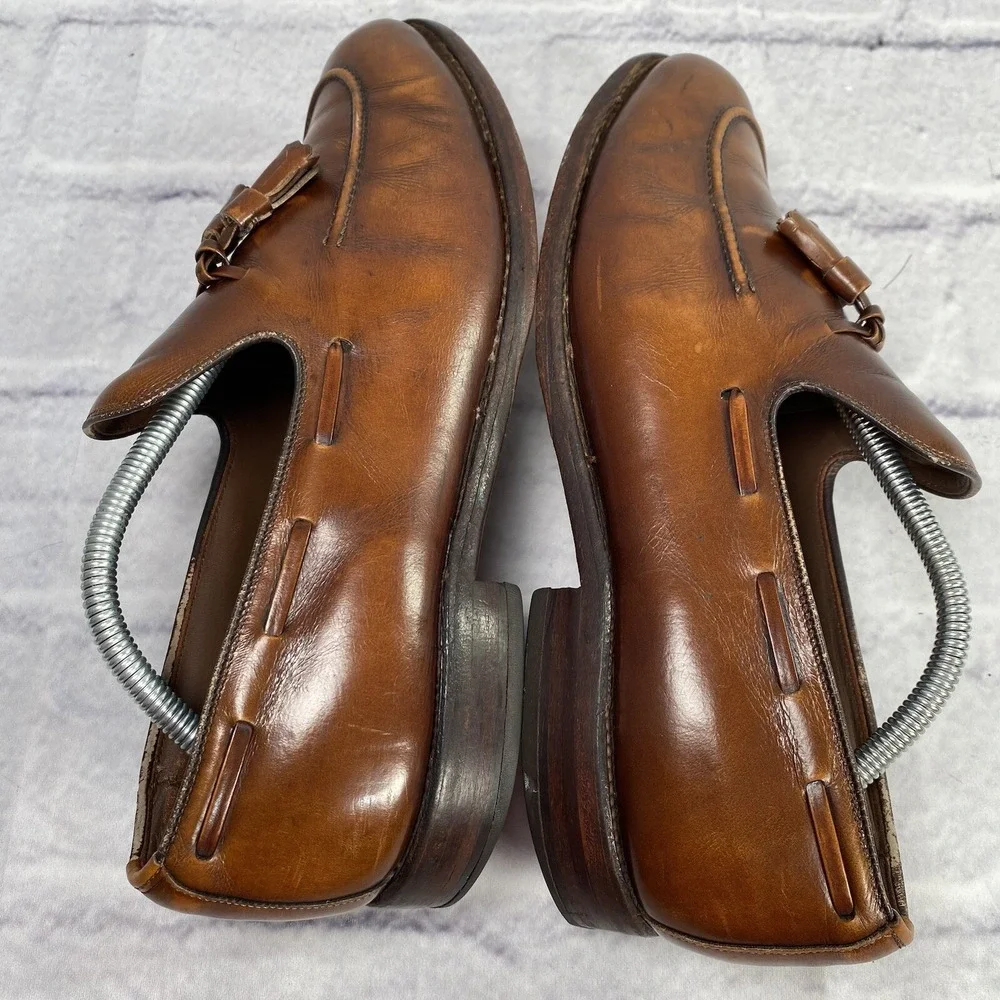 Vintage Allen Edmonds Saratoga Leather Tasseled Loafer Size 10C Light Brown 8753